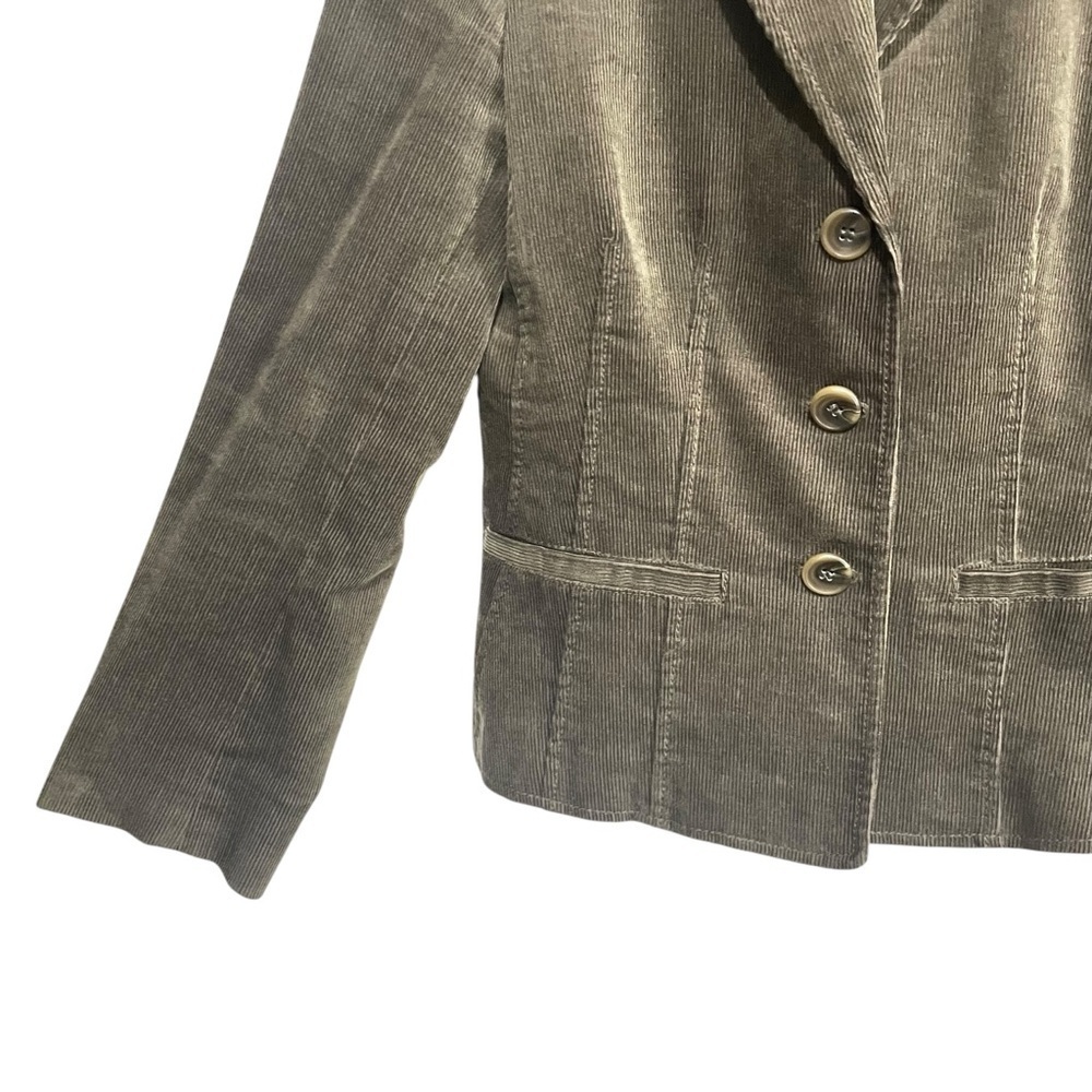Kasper Brown Corduroy Blazer Jacket 3 Button Classic Career Workwear Size 4 - Picture 6 of 12